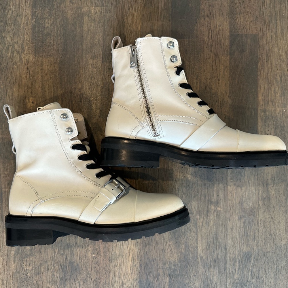 AllSaints Dusty Cap Toe Lug Sole Combat Boot Size 37 - Picture 6 of 10